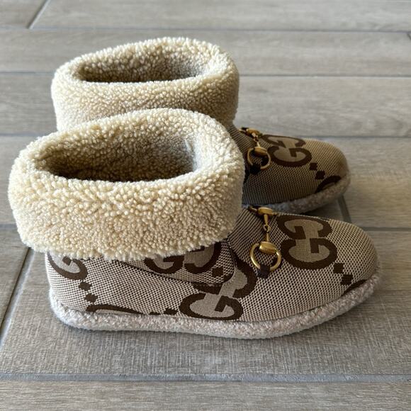 Gucci Fria GG Jumbo Logo Horsebit Shearling Lined Boots Size: 37.5 - Picture 4 of 12